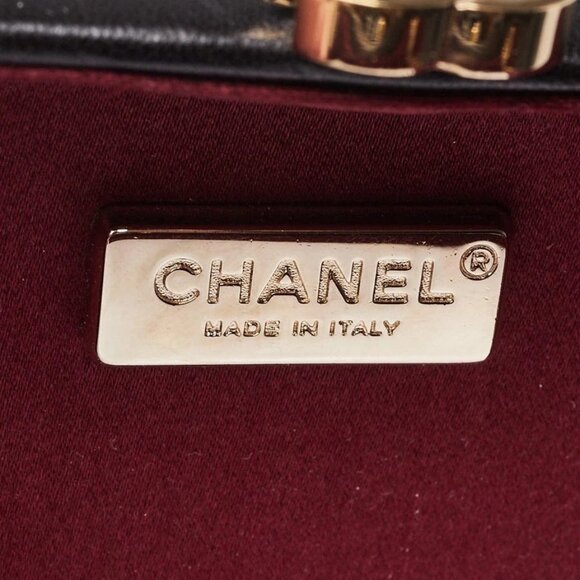 Chanel Black Lambskin Leather Chain Minaudiere Box Clutch Bag - Picture 7 of 10